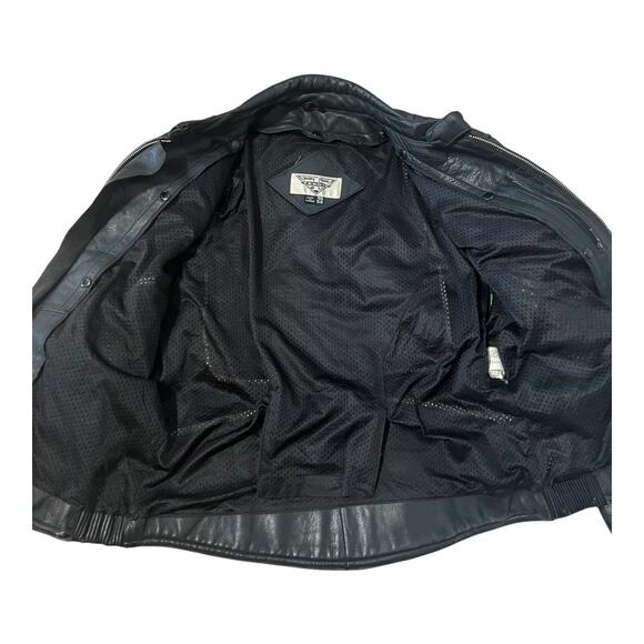 Teknic Leather Motorcycle Jacket Mens Vintage Moto Cafe Racer Biker Rider - Picture 9 of 9
